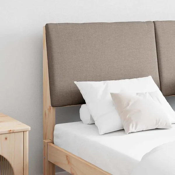Tête de lit capitonnée Taupe 150 cm Pin massif