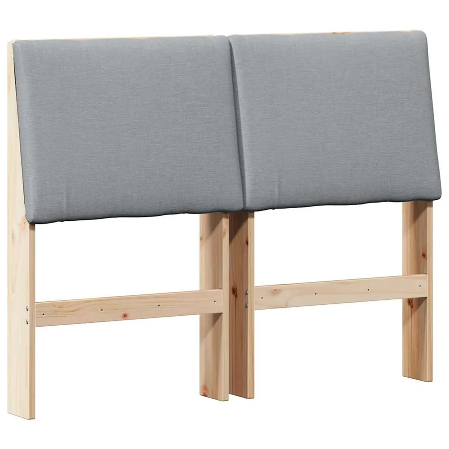 Tête de lit capitonnée Gris clair 135 cm Pin massif - 2