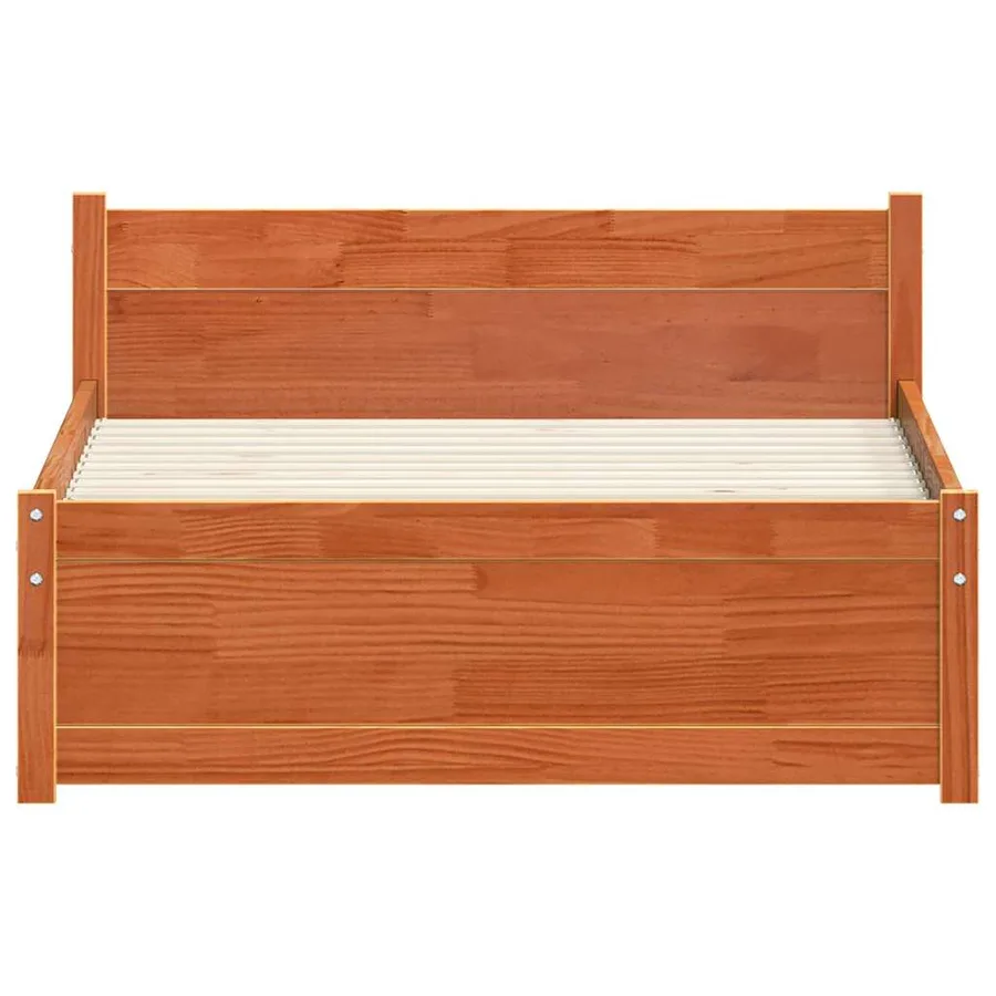 Cadre de lit Brun cire 205.5 x 95.5 x 51 cm Pin massif - 5