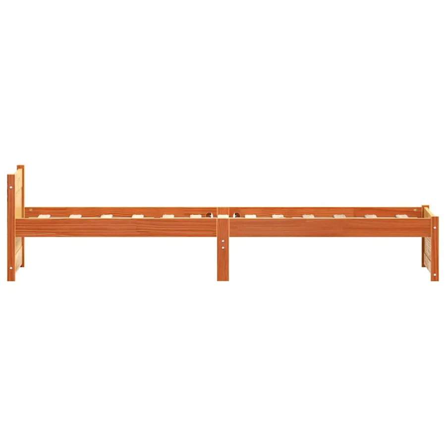 Cadre de lit Brun cire 205.5 x 95.5 x 51 cm Pin massif - 6