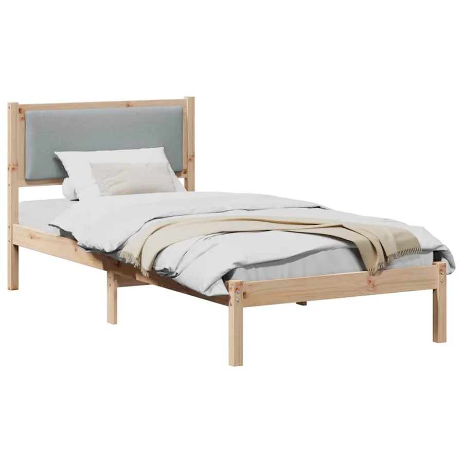 Cadre de lit avec tête de lit Gris clair 90 x 190 cm Pin massif - 3