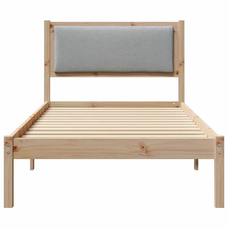 Cadre de lit avec tête de lit Gris clair 90 x 190 cm Pin massif - 5