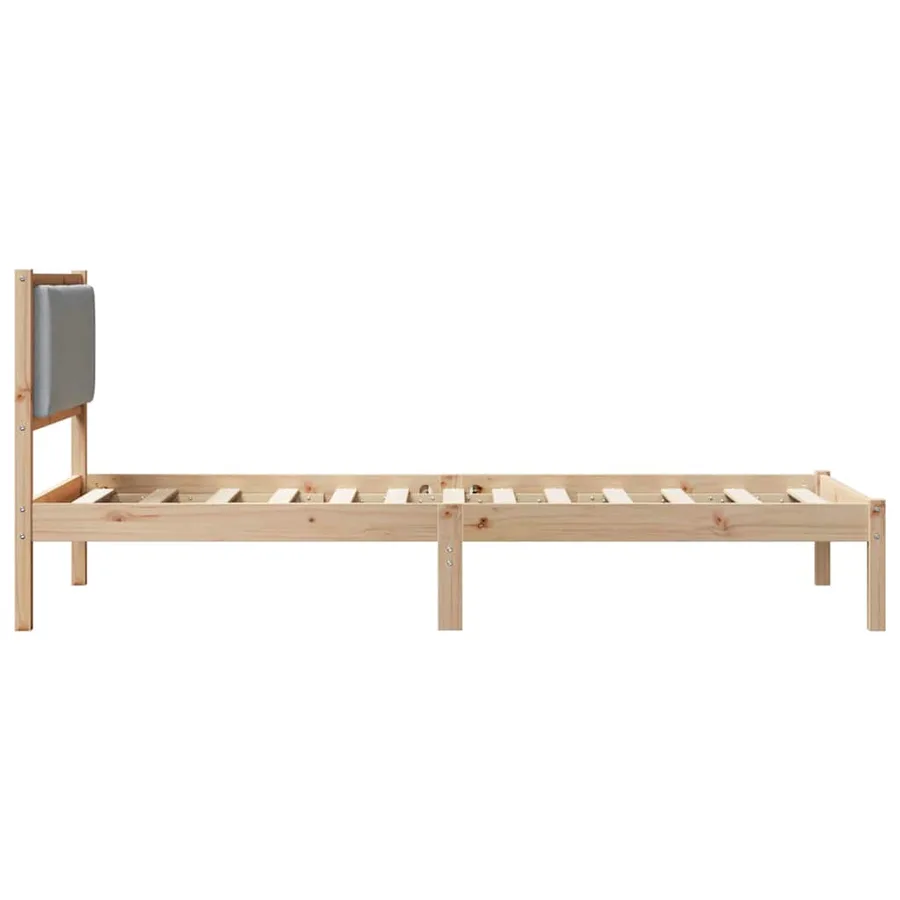 Cadre de lit avec tête de lit Gris clair 90 x 190 cm Pin massif - 6