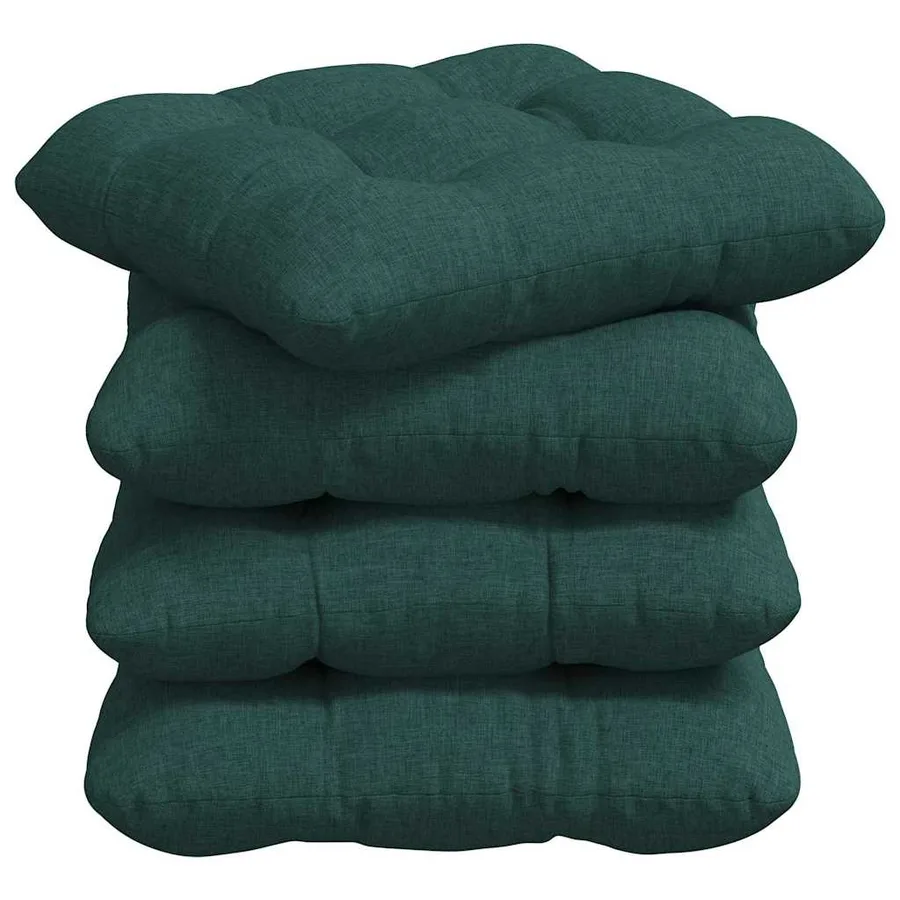 Coussins de siège 4 pcs Vert foncé 40 x 40 x 12 cm tissu - 2