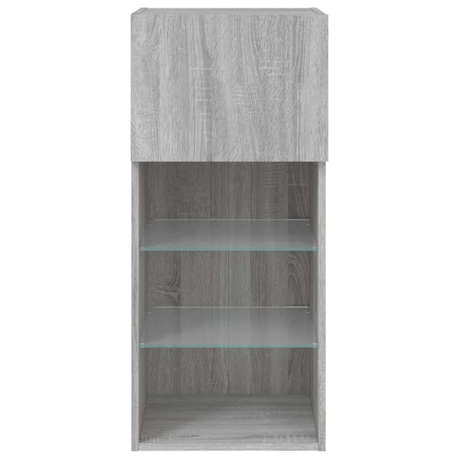 Meuble TV avec lumières LED sonoma gris 40,5x30x90 cm - 9