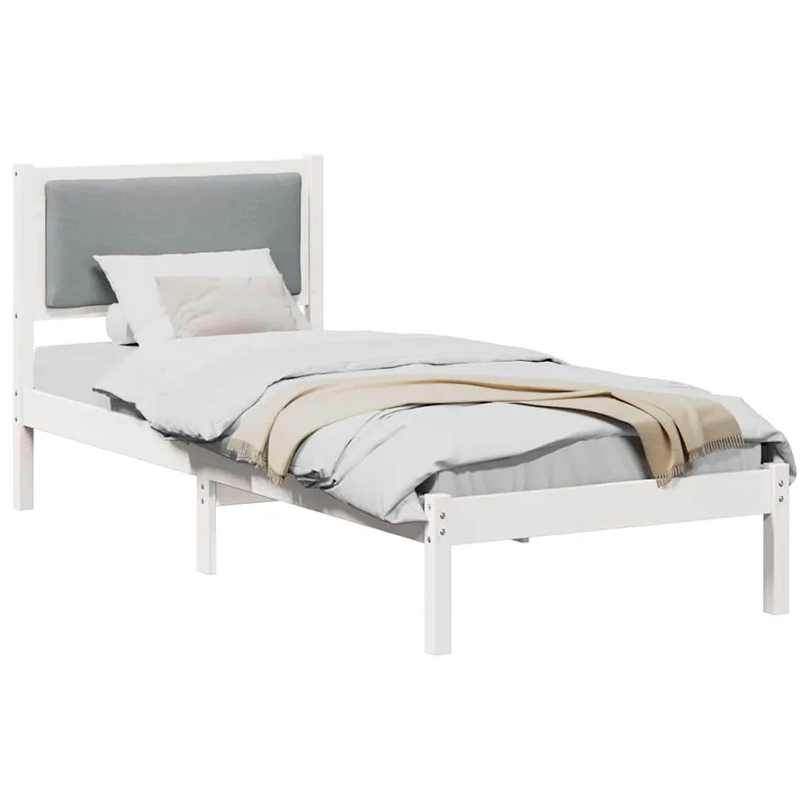 Cadre de lit avec tête de lit Gris clair 80 x 190 cm Pin massif - 3
