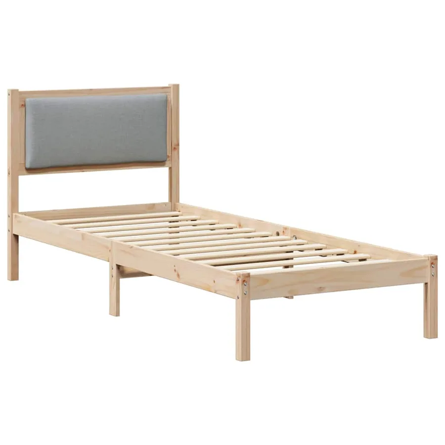 Cadre de lit avec tête de lit Gris clair 80 x 200 cm Pin massif - 2