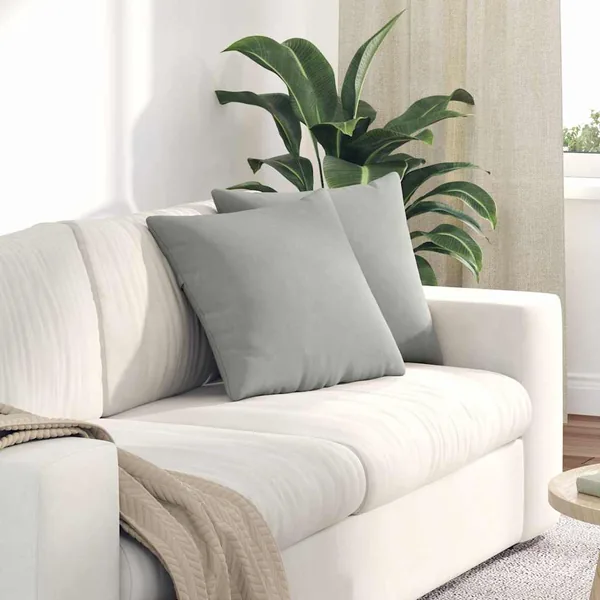 Coussins de canapé 2 pcs Gris clair 45 x 45 cm tissu
