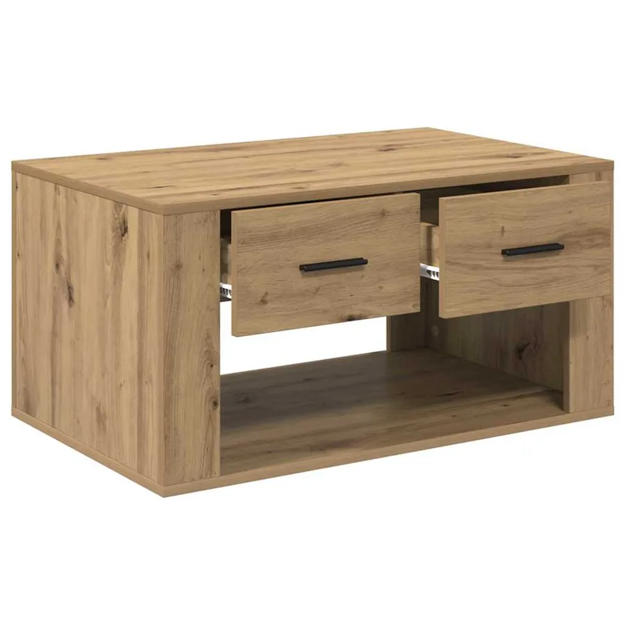 Table basse Chêne artisanal 80 x 50 x 40 cm Bois d'ingénierie - 5