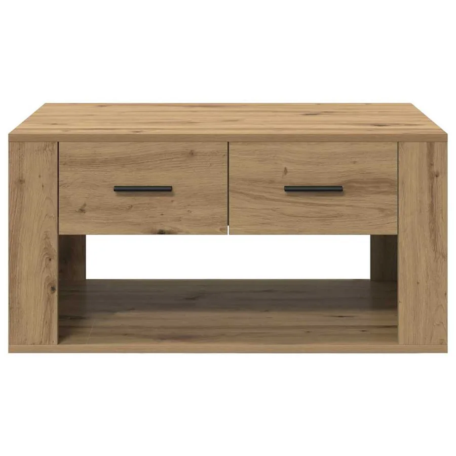 Table basse Chêne artisanal 80 x 50 x 40 cm Bois d'ingénierie - 6