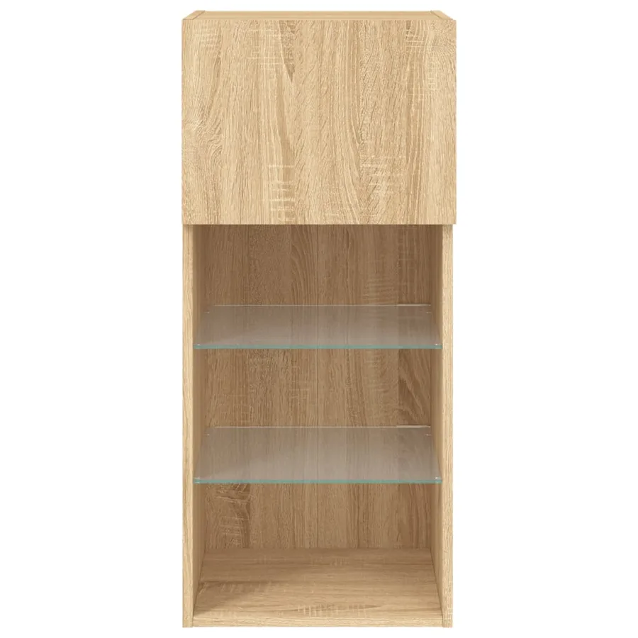 Meuble TV avec lumières LED chêne sonoma 40,5x30x90 cm - 9