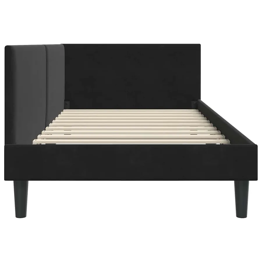 Cadre de lit d'angle Noir 90 cm x 200 cm Velours - 6