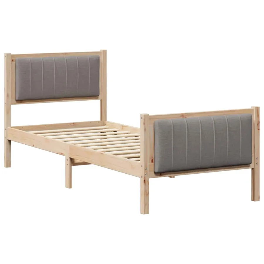 Cadre de lit Marron et taupe 80 x 200 cm Bois massif en pin - 2