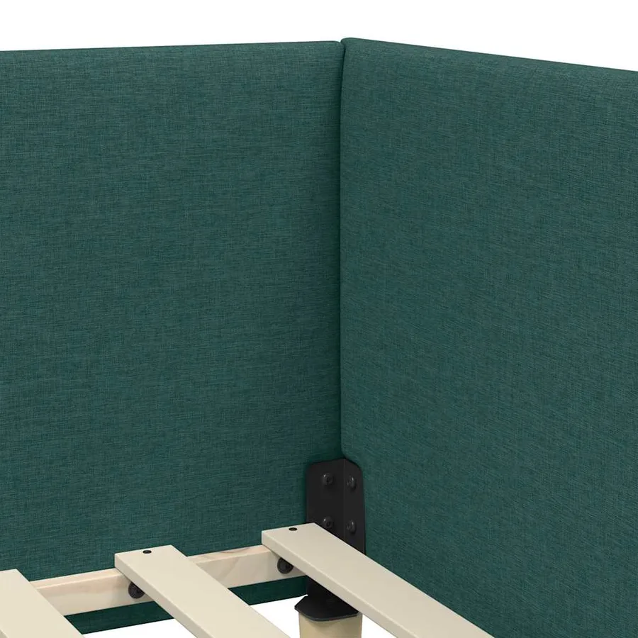 Cadre de lit d'angle avec matelas Autre 2 pcs Vert tissu - 8