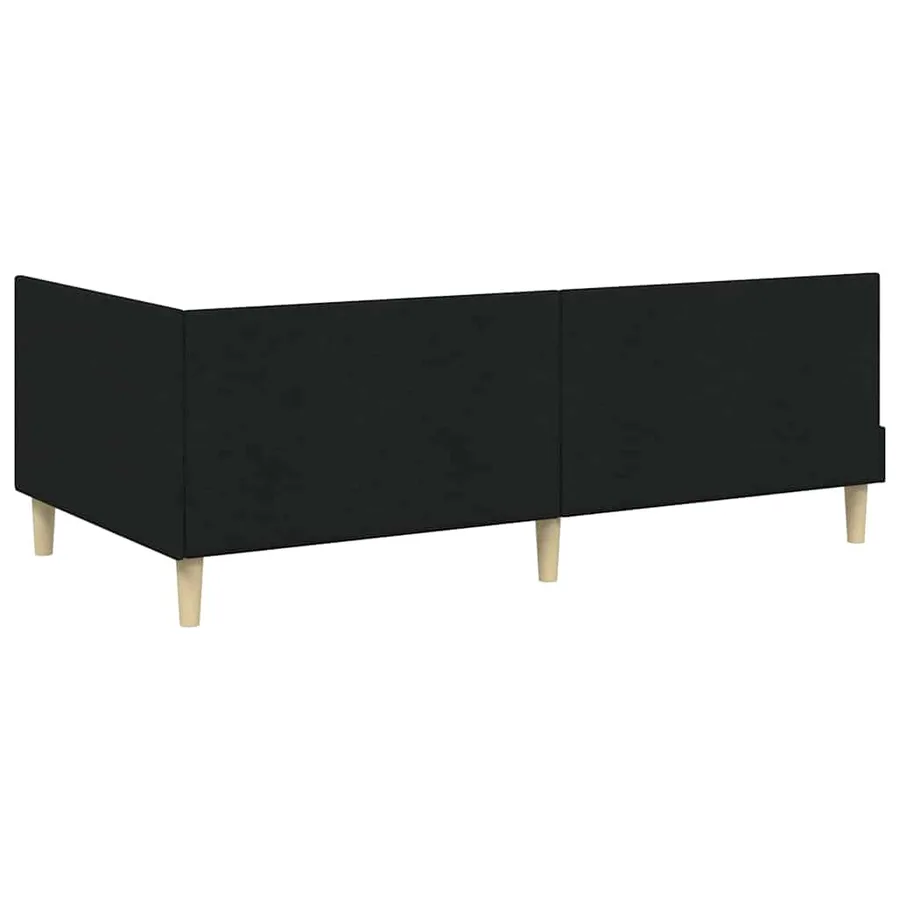 Cadre de lit d'angle Noir 80 cm x 200 cm Tissu et Contreplaqué - 7