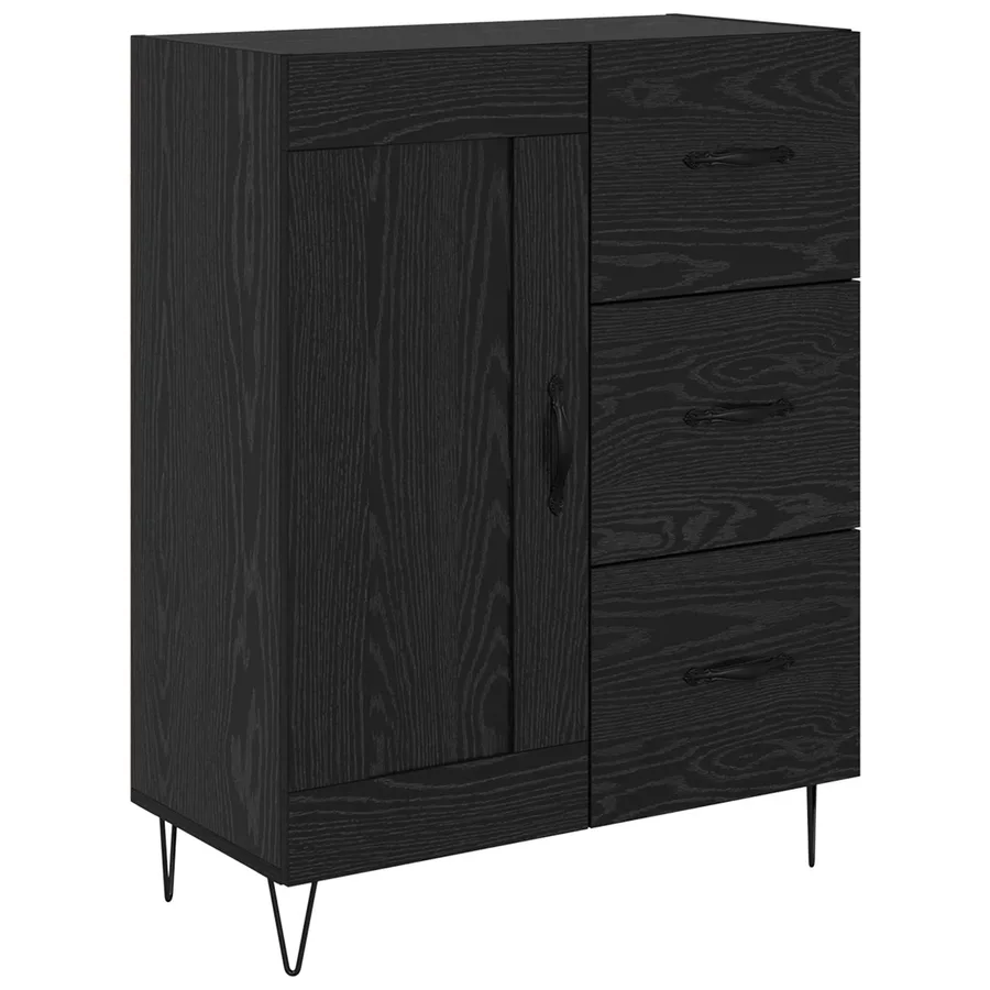 Buffet Chêne Noir 69,5 x 34 x 90 cm Bois d’ingénierie - 2