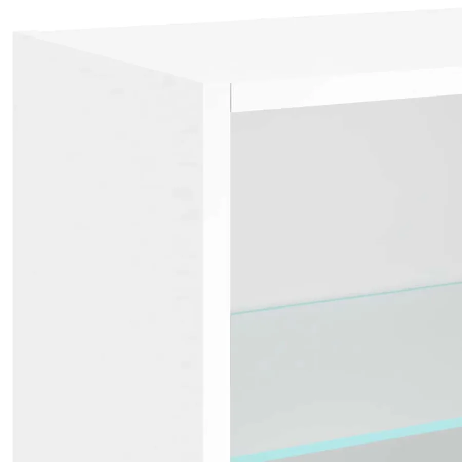 Unités murales TV avec LED 8 pcs blanc bois d'ingénierie - 10