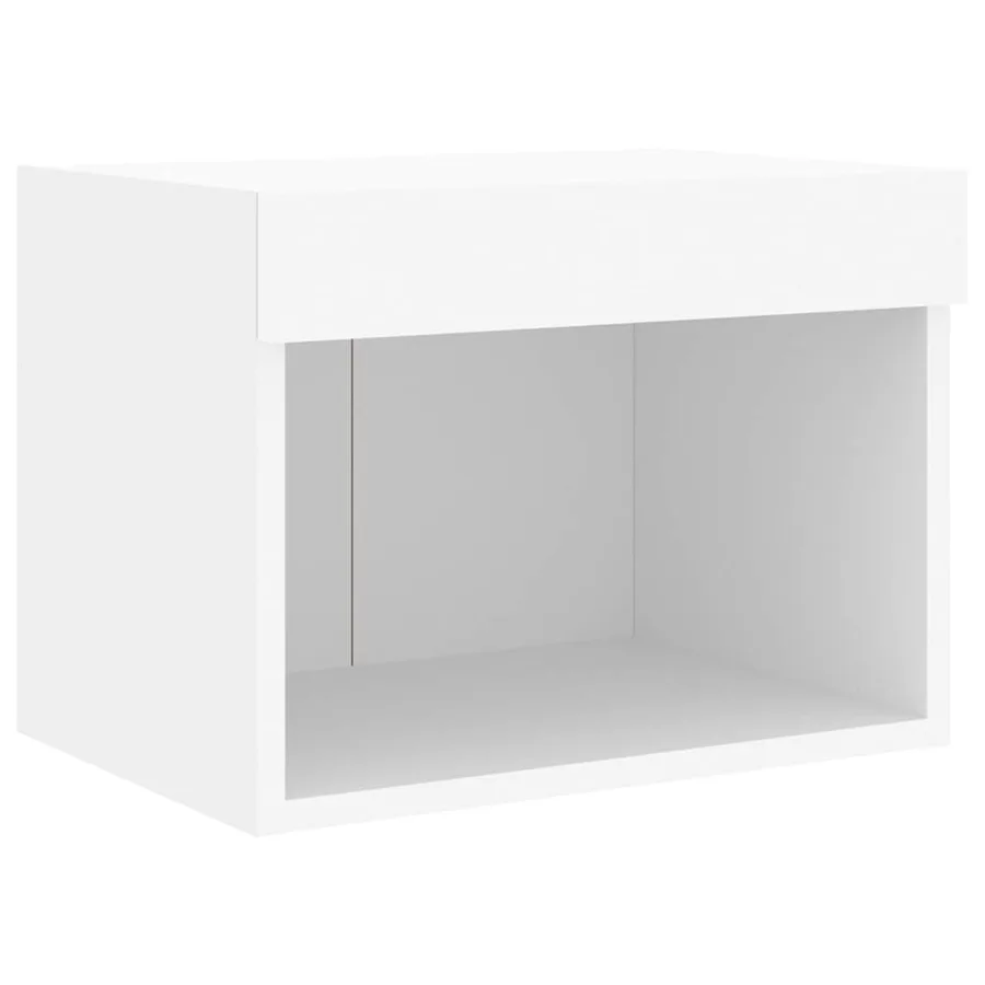 Unités murales TV avec LED 8 pcs blanc bois d'ingénierie - 8