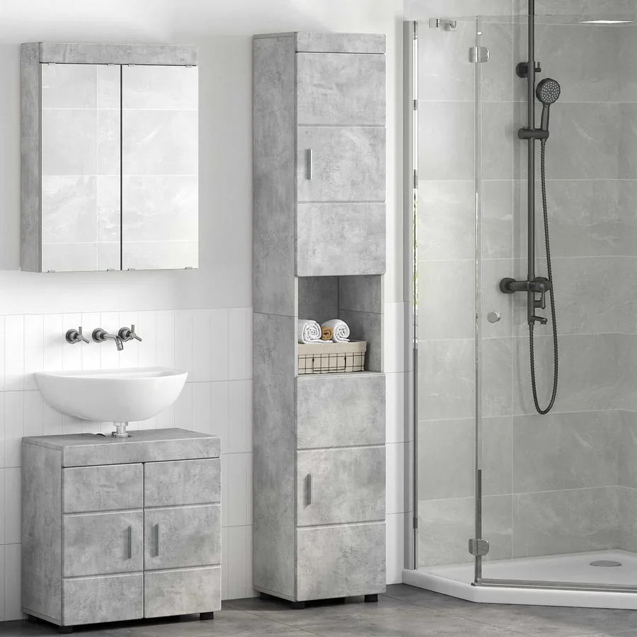 Ensemble d'armoire de salle de bain TULUM Gris béton
