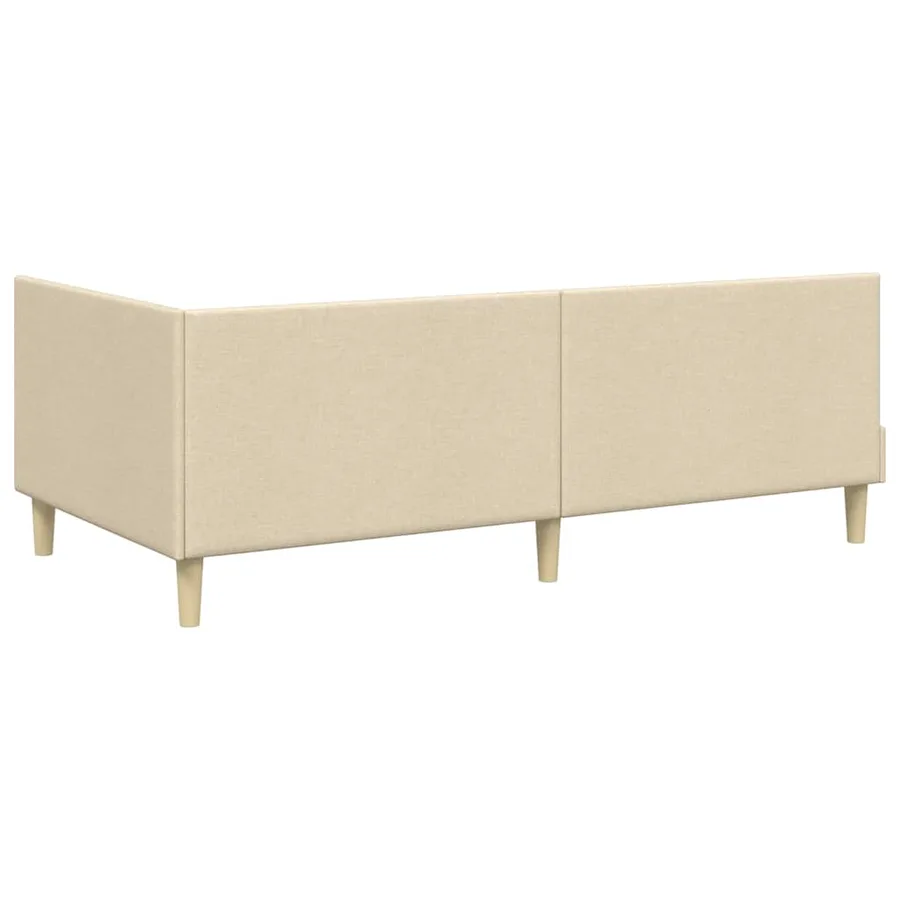 Cadre de lit d'angle avec matelas Autre 2 pcs Crème tissu - 9