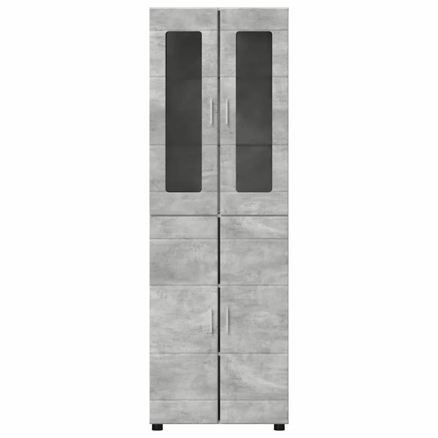 Haut Armoire avec étagère FLORIN Gris béton 60 x 35 x 182 cm - 6