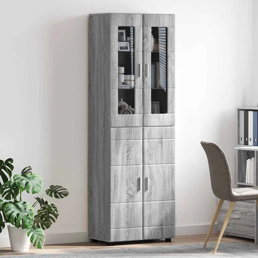 Haut Armoire avec étagère FLORIN Gris Sonoma 60 x 35 x 182 cm - 4