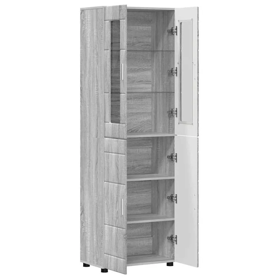 Haut Armoire avec étagère FLORIN Gris Sonoma 60 x 35 x 182 cm - 5