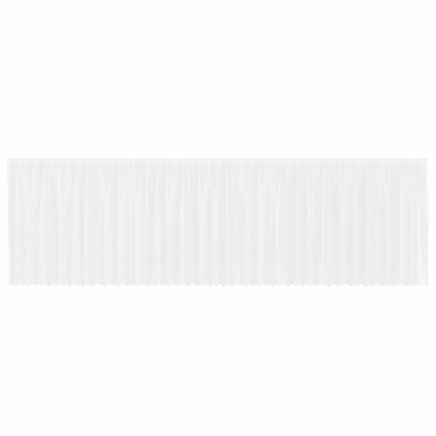 Rideau en Dentelle Floral Blanc 160 x 900 cm Polyester - 2