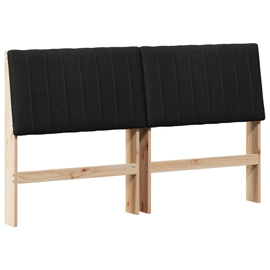 Tête de lit capitonnée Noir 150 cm Pin massif - 2