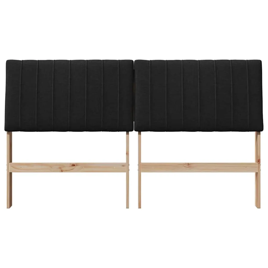 Tête de lit capitonnée Noir 150 cm Pin massif - 4