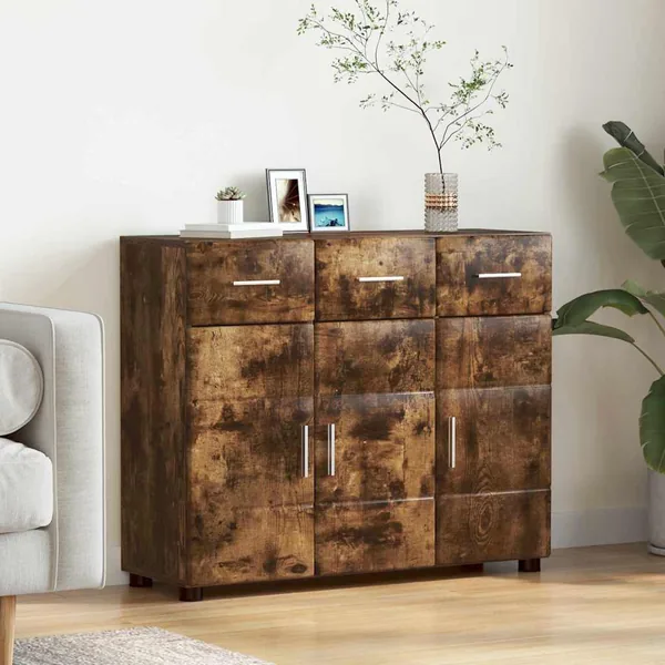 Buffet FLORIN Chêne fumé 88,5 x 30,5 x 73 cm Bois d'ingénierie