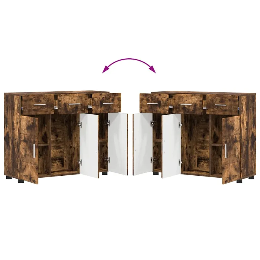 Buffet FLORIN Chêne fumé 88,5 x 30,5 x 73 cm Bois d'ingénierie - 11