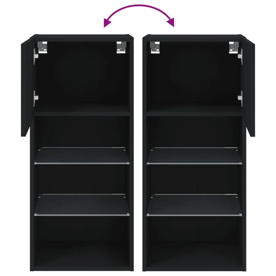 Meuble TV avec lumières LED noir 40,5x30x90 cm - 12