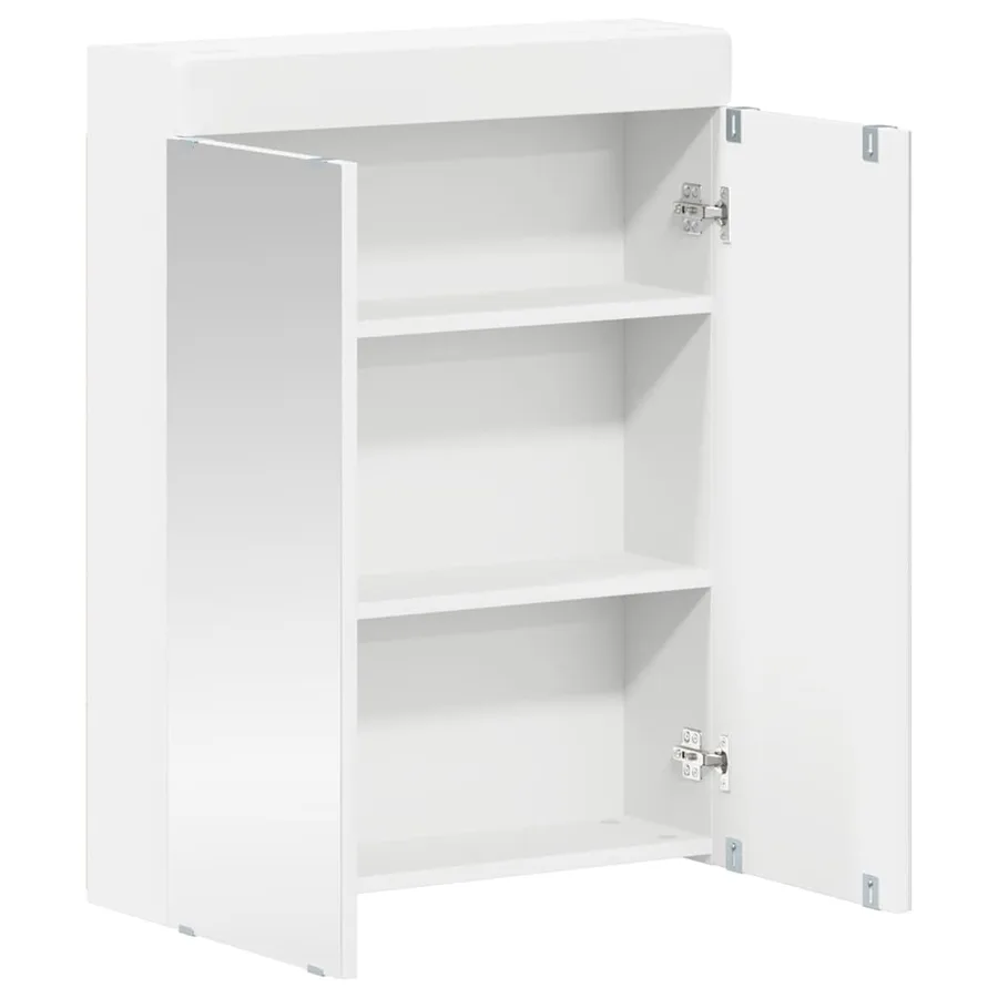 Amoire de salle de bain avec miroir avec étagère TULUM Blanc - 5