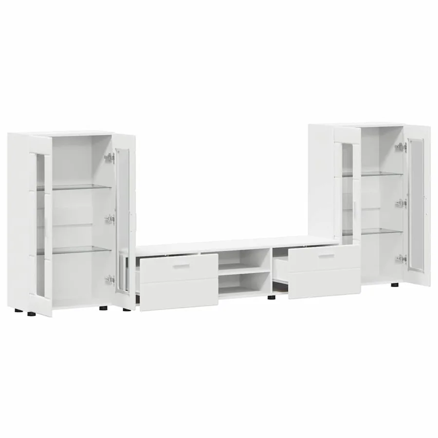 Ensemble meuble TV FLORIN 3 pcs Blanc Bois d'ingénierie - 5