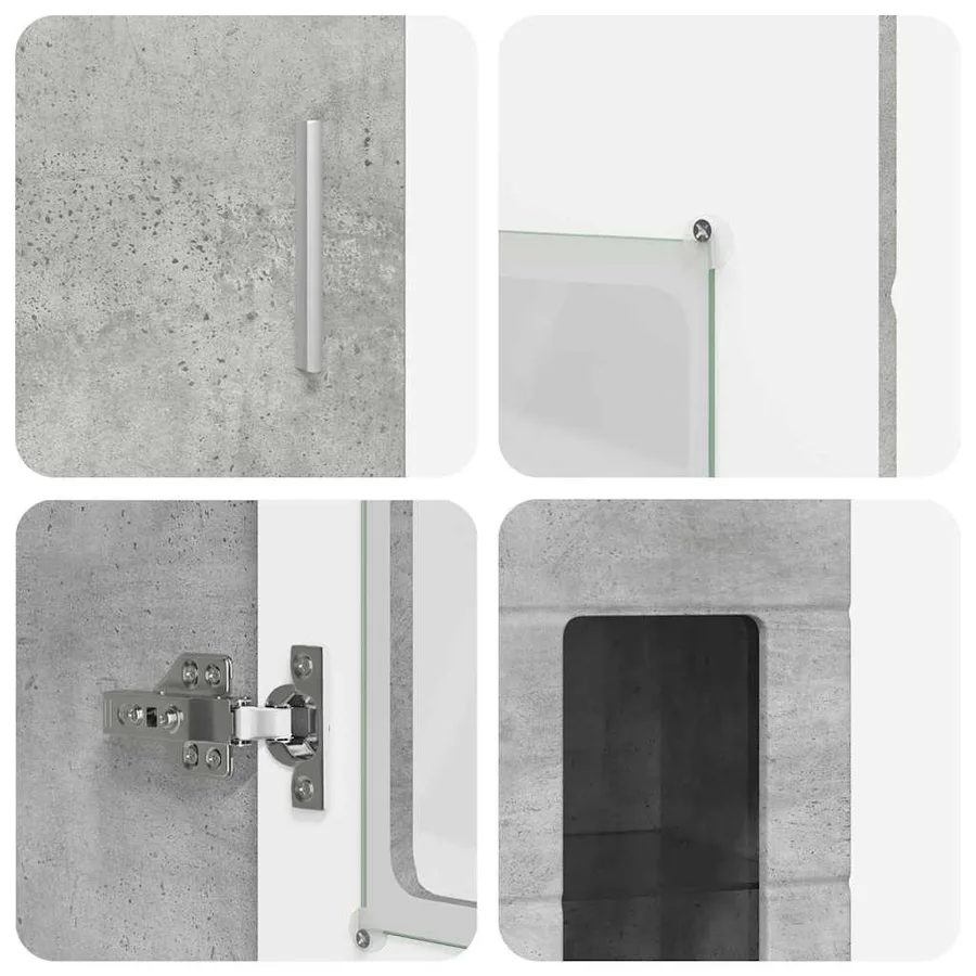 Ensemble meuble TV FLORIN 3 pcs Gris béton Bois d'ingénierie - 11