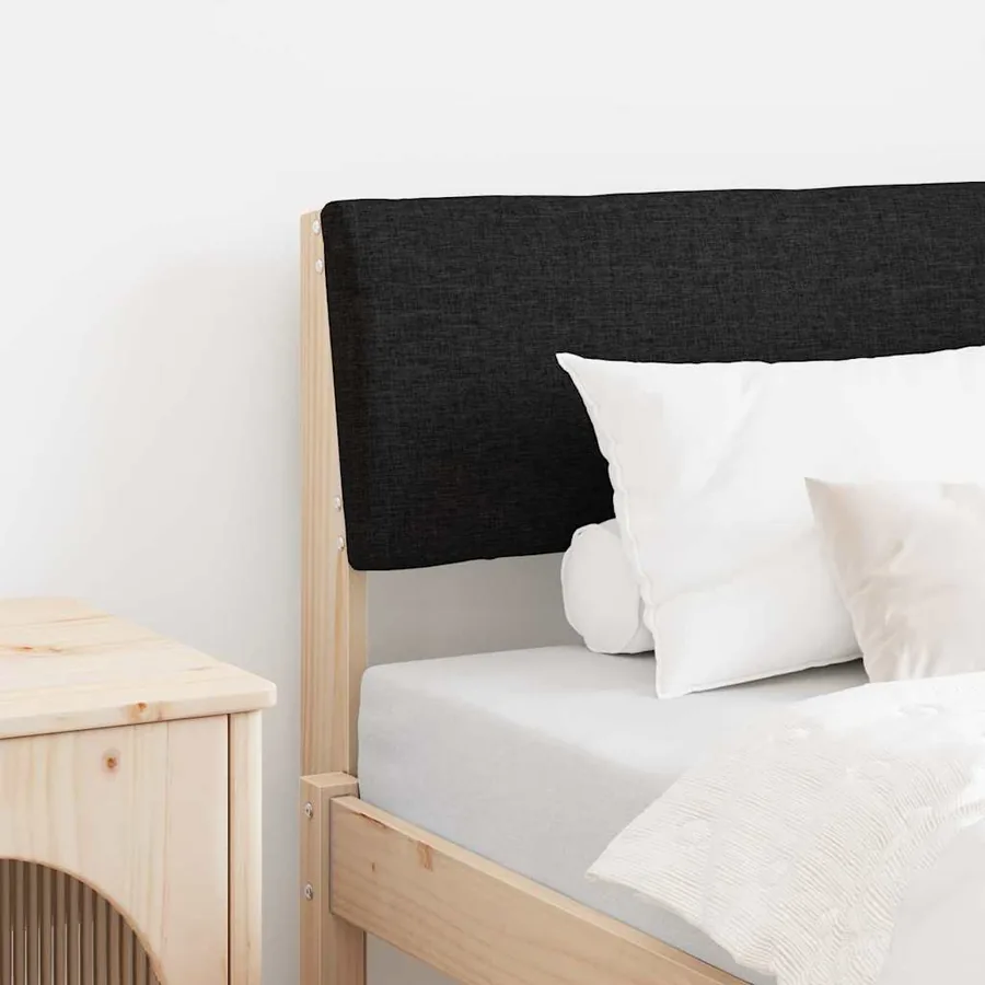 Tête de lit capitonnée Noir 80 cm Pin massif