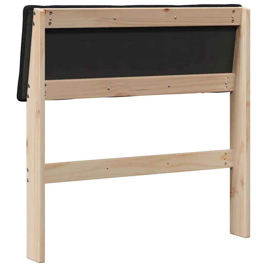 Tête de lit capitonnée Noir 80 cm Pin massif - 6