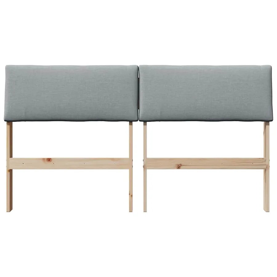 Tête de lit capitonnée Gris clair 140 cm Pin massif - 4
