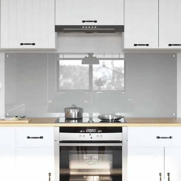 Crédence de cuisine 2 pcs Gris clair 80 x 60 cm verre trempé