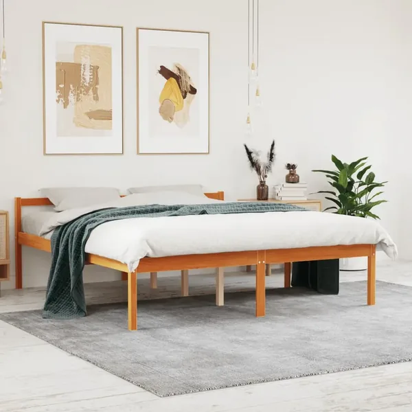 Lit pour personne âgée sans matelas 160x200 cm bois pin massif