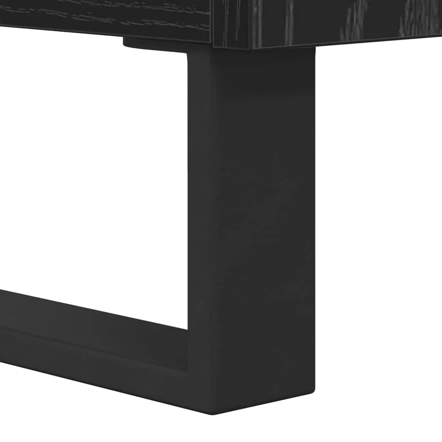 Buffet Chêne noir 69,5 x 34 x 90 cm Bois d'ingénierie et fer - 10