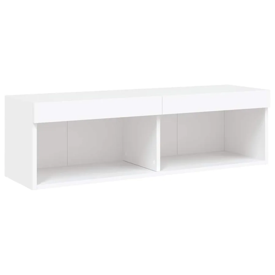 Unités murales TV avec LED 5 pcs blanc bois d'ingénierie - 10