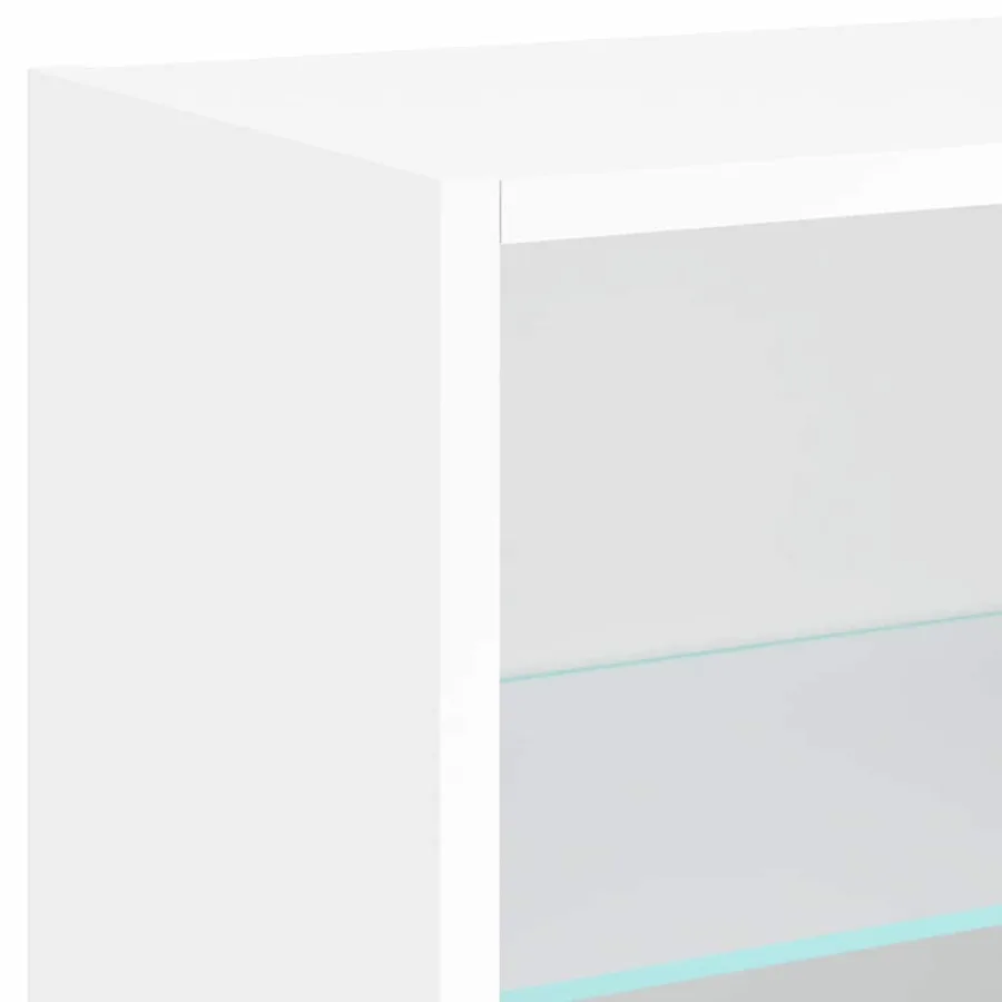 Unités murales TV avec LED 5 pcs blanc bois d'ingénierie - 12