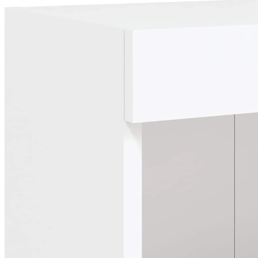 Unités murales TV avec LED 5 pcs blanc bois d'ingénierie - 13