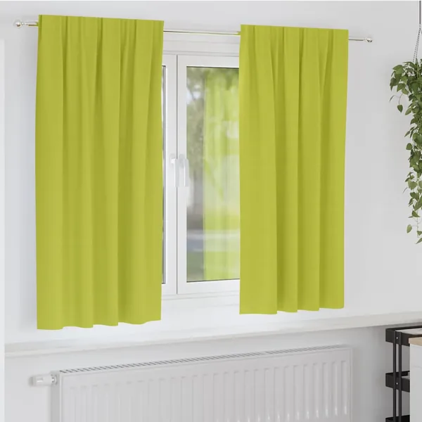 Rideaux occultants avec anneaux 2 pcs Vert 175 x 140 cm