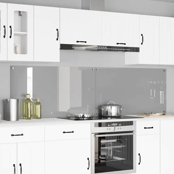 Crédence de cuisine 2 pcs Gris clair 110 x 60 cm verre trempé
