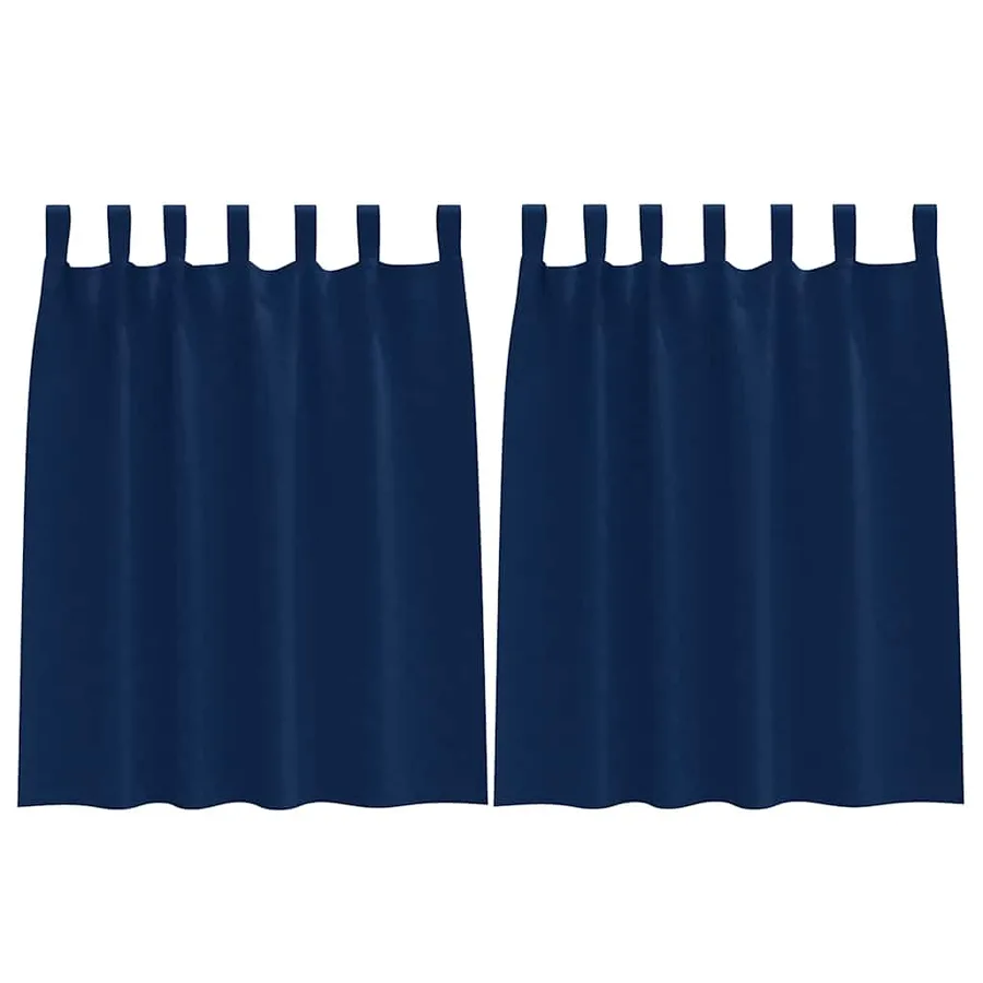 Rideaux occultants avec anneaux 2 pcs Bleu foncé 140 x 140 cm - 2