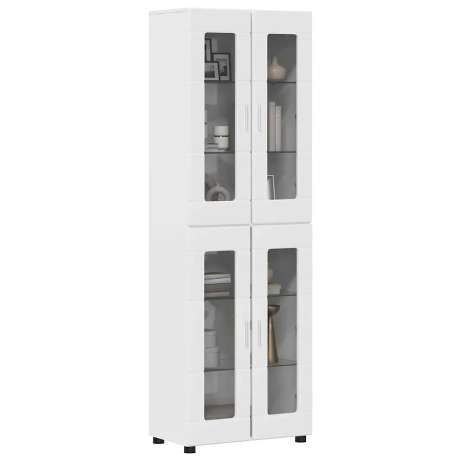 Haut Armoire avec porte FLORIN Blanc brillant 60 x 35 x 182 cm - 3