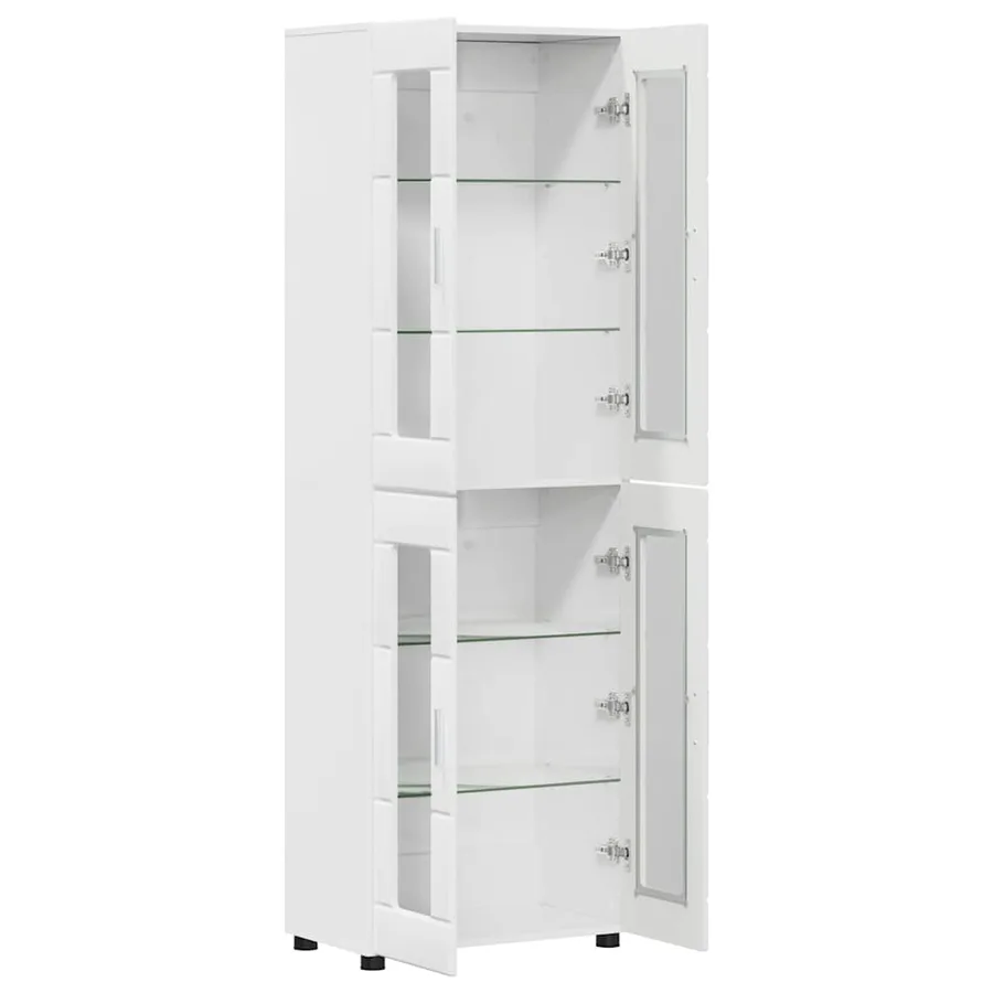 Haut Armoire avec porte FLORIN Blanc brillant 60 x 35 x 182 cm - 5